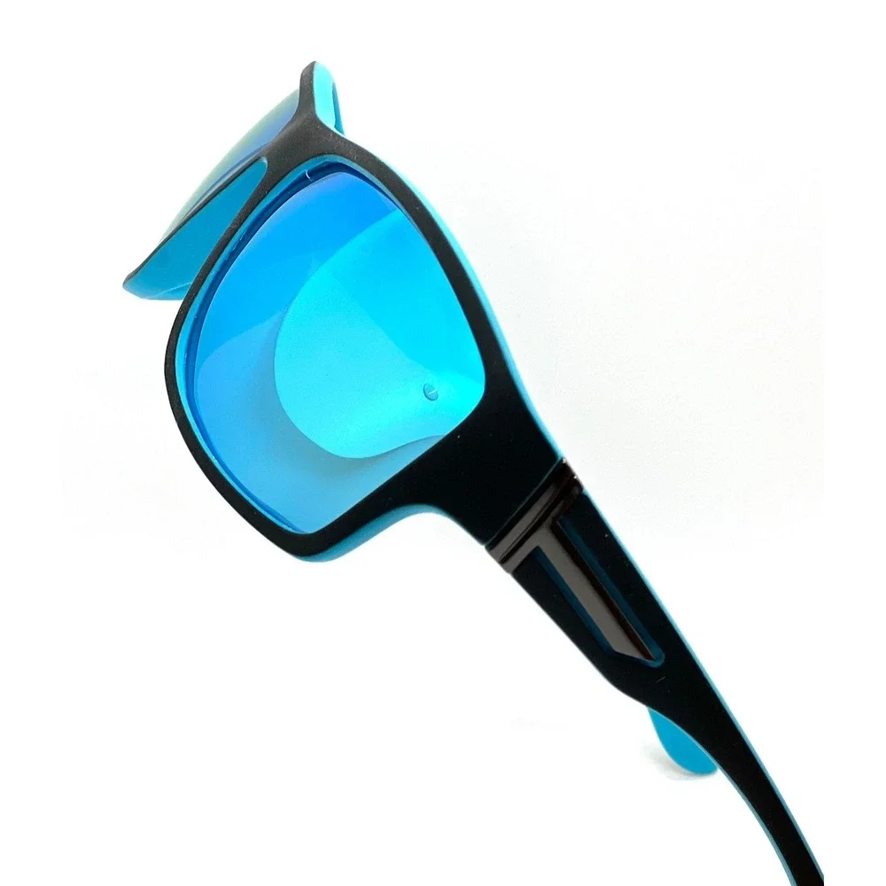 Polarized Sunglasses Men Driving Fishing Square Frame Blue Mirror Lens Gafas New